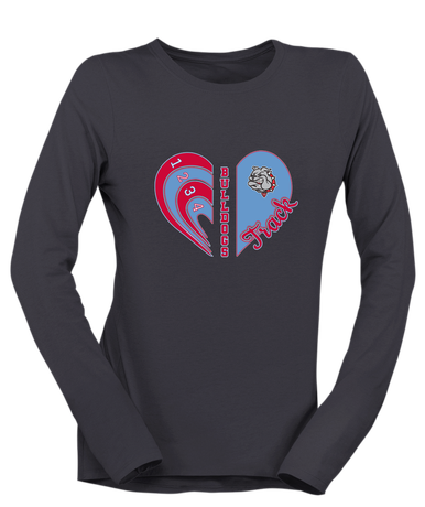 Socorro Bulldogs Heart Track Women's LS T-Shirt