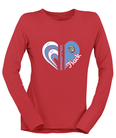 Socorro Bulldogs Heart Track Women's Premium LS T-Shirt