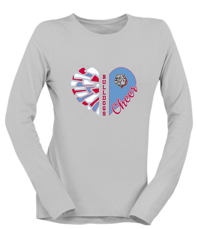 Socorro Bulldogs Heart Cheer Women's LS T-Shirt