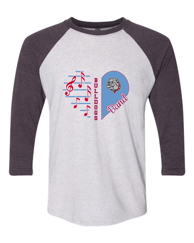 Socorro Bulldogs Heart Band Women's Baseball T-Shirt
