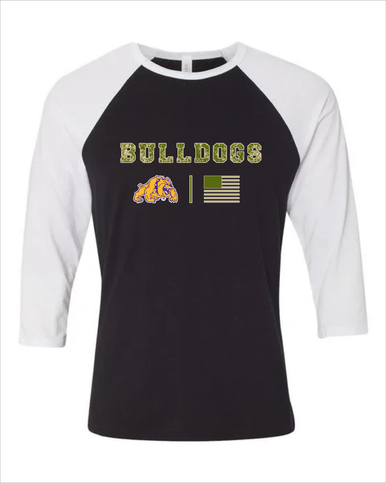 McAllen Bulldogs Camo Flag Men's Baseball T-Shirt