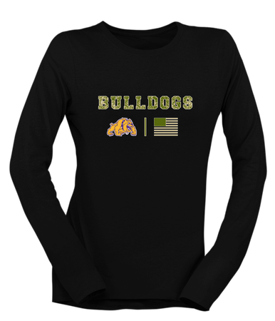 McAllen Bulldogs Camo Flag Women's Premium LS T-Shirt