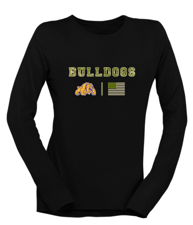 McAllen Bulldogs Camo Flag Women's LS T-Shirt