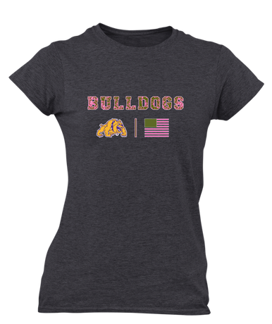 McAllen Bulldogs Pink Camo Flag Women's SS T-Shirt