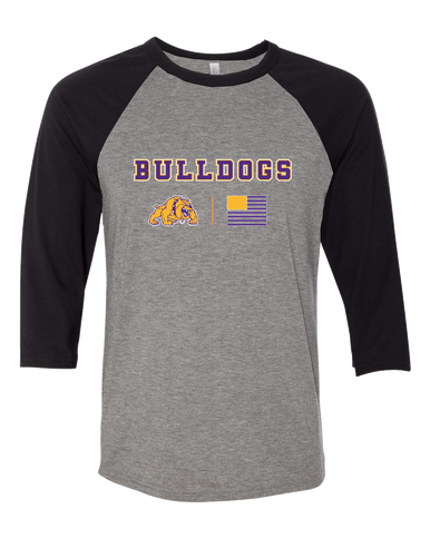 McAllen Bulldogs Team Colors Flag Women's Baseball T-Shirt