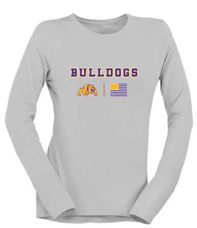 McAllen Bulldogs Team Colors Flag Women's LS T-Shirt