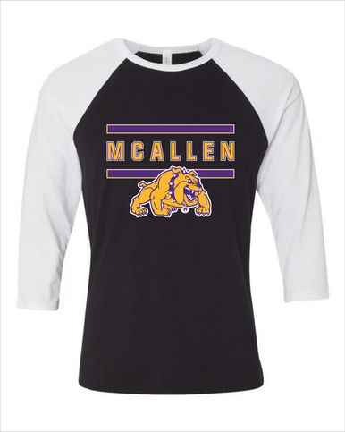 McAllen Bulldogs Mascot #4 Women's Baseball T-Shirt