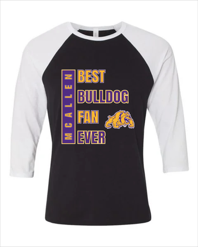 McAllen Bulldogs Best Bulldog Fan Women's Baseball T-Shirt