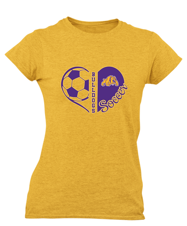 McAllen Bulldogs Heart Soccer Women's SS T-Shirt
