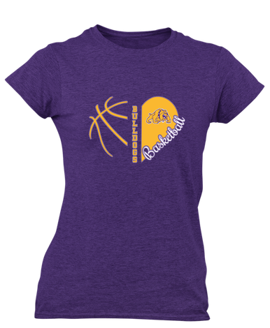 McAllen Bulldogs Heart Basketball Women's SS T-Shirt