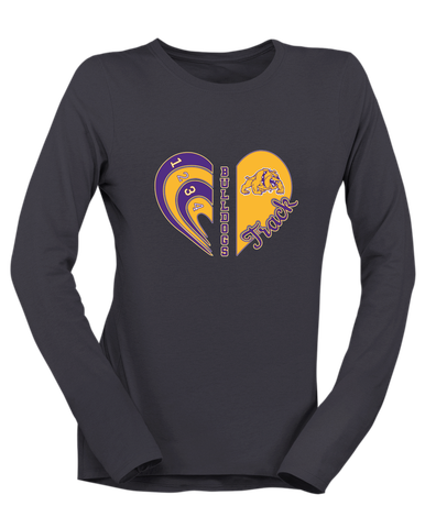 McAllen Bulldogs Heart Track Women's LS T-Shirt