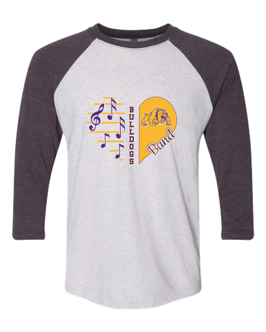 McAllen Bulldogs Heart Band Women's Baseball T-Shirt
