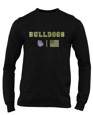 New Haven Bulldogs Camo Flag Men's Premium LS T-Shirt