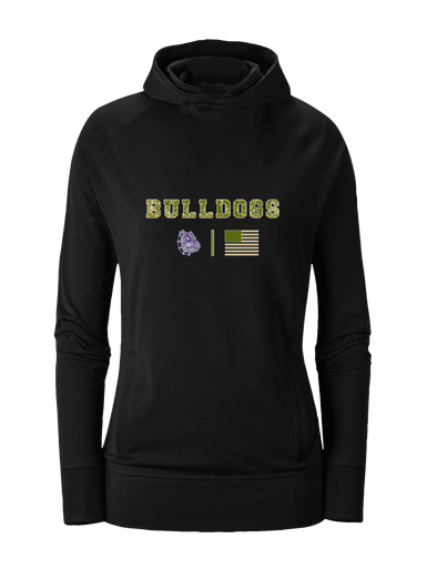 New Haven Bulldogs Camo Flag Women's Hoodie