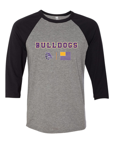 New Haven Bulldogs Team Colors Flag Women's Baseball T-Shirt