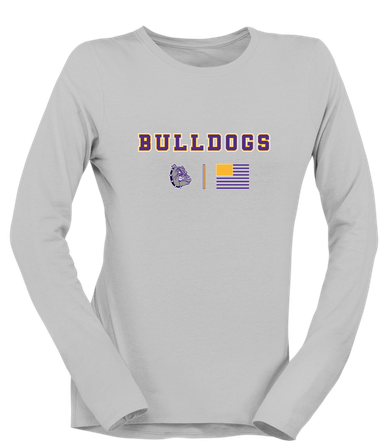 New Haven Bulldogs Team Colors Flag Women's LS T-Shirt