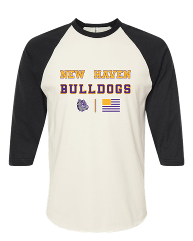 New Haven Bulldogs Spirit Flag Women's Baseball T-Shirt