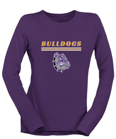 New Haven Bulldogs Mascot #8 Women's LS T-Shirt
