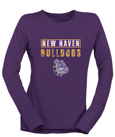 New Haven Bulldogs Mascot #9 Women's LS T-Shirt