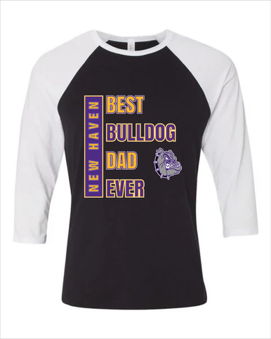 New Haven Bulldogs Best Bulldog Dad Men's Baseball T-Shirt