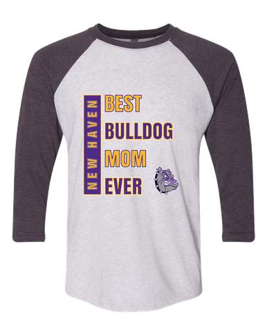 New Haven Bulldogs Best Bulldog Mom Women's Baseball T-Shirt