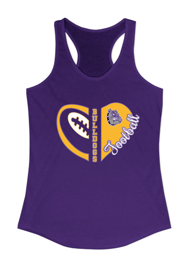 New Haven Bulldogs Heart Football Women's Tank Top