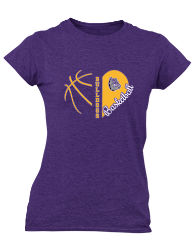 New Haven Bulldogs Heart Basketball Women's Premium SS T-Shirt