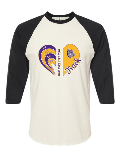 New Haven Bulldogs Heart Track Women's Baseball T-Shirt
