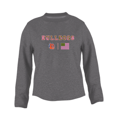 Yonkers Bulldogs Pink Camo Flag Women's Sweatshirt