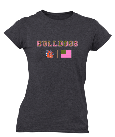 Yonkers Bulldogs Pink Camo Flag Women's SS T-Shirt