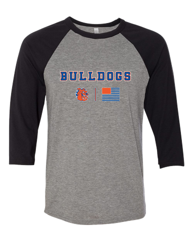 Yonkers Bulldogs Team Colors Flag Women's Baseball T-Shirt