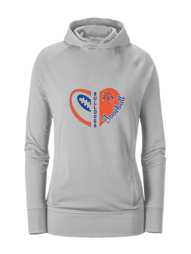 Yonkers Bulldogs Heart Football Women's Hoodie