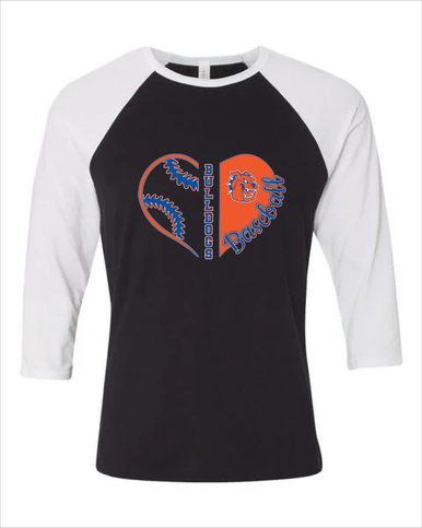 Yonkers Bulldogs Heart Baseball Women's Baseball T-Shirt