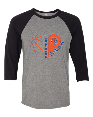 Yonkers Bulldogs Heart Basketball Women's Baseball T-Shirt