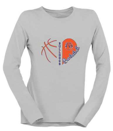 Yonkers Bulldogs Heart Basketball Women's Premium LS T-Shirt