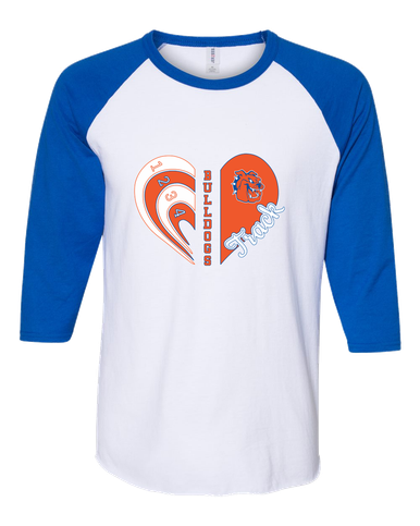 Yonkers Bulldogs Heart Track Women's Baseball T-Shirt