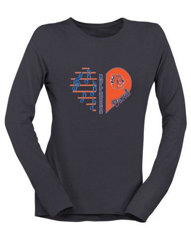 Yonkers Bulldogs Heart Band Women's LS T-Shirt