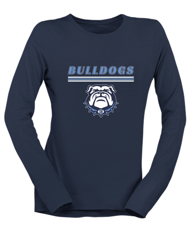 Stone Bridge Bulldogs Mascot #8 Women's LS T-Shirt