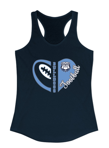 Stone Bridge Bulldogs Heart Football Women's Tank Top