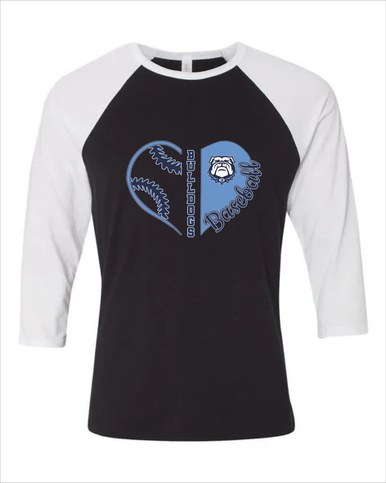 Stone Bridge Bulldogs Heart Baseball Women's Baseball T-Shirt