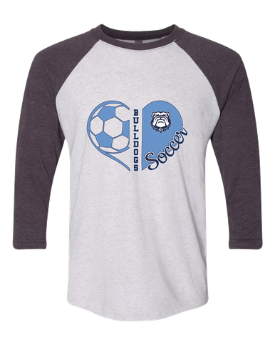 Stone Bridge Bulldogs Heart Soccer Women's Baseball T-Shirt