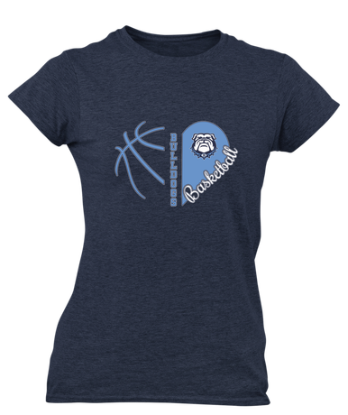 Stone Bridge Bulldogs Heart Basketball Women's Premium SS T-Shirt