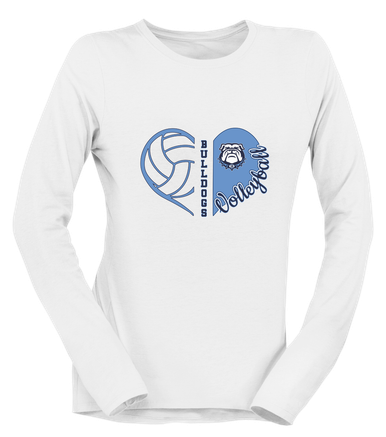 Stone Bridge Bulldogs Heart Volleyball Women's Premium LS T-Shirt