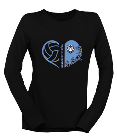Stone Bridge Bulldogs Heart Volleyball Women's LS T-Shirt