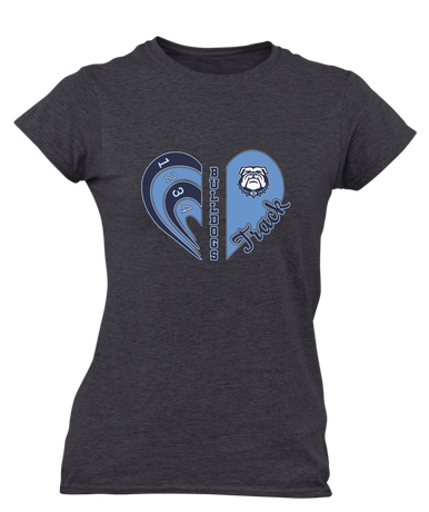 Stone Bridge Bulldogs Heart Track Women's SS T-Shirt