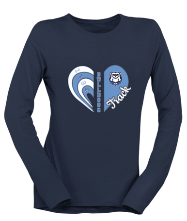 Stone Bridge Bulldogs Heart Track Women's Premium LS T-Shirt