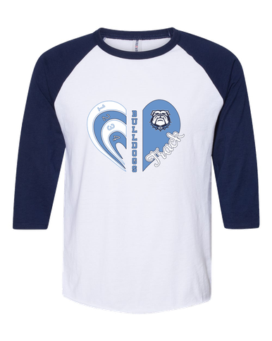 Stone Bridge Bulldogs Heart Track Women's Baseball T-Shirt