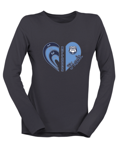 Stone Bridge Bulldogs Heart Track Women's LS T-Shirt