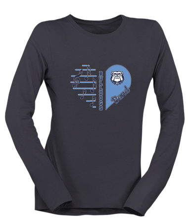Stone Bridge Bulldogs Heart Band Women's Premium LS T-Shirt