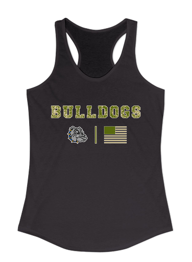 North Platte Bulldogs Camo Flag Women's Tank Top